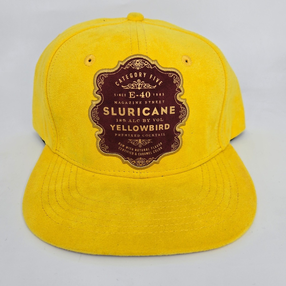 E-40 Sluricane Yellowbird Snapback Hat Yellow‎ Faux Suede Category Five Cap